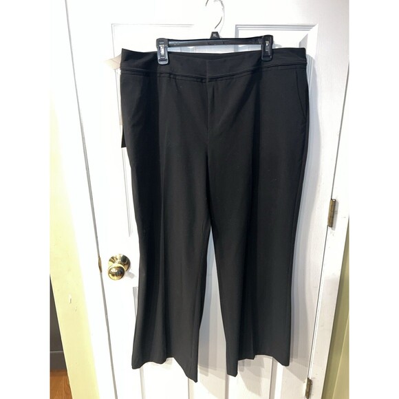 Mossimo Dress Pants Womens Plus Short 20WS Black flat front wide leg Trousers - Picture 11 of 11